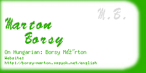 marton borsy business card